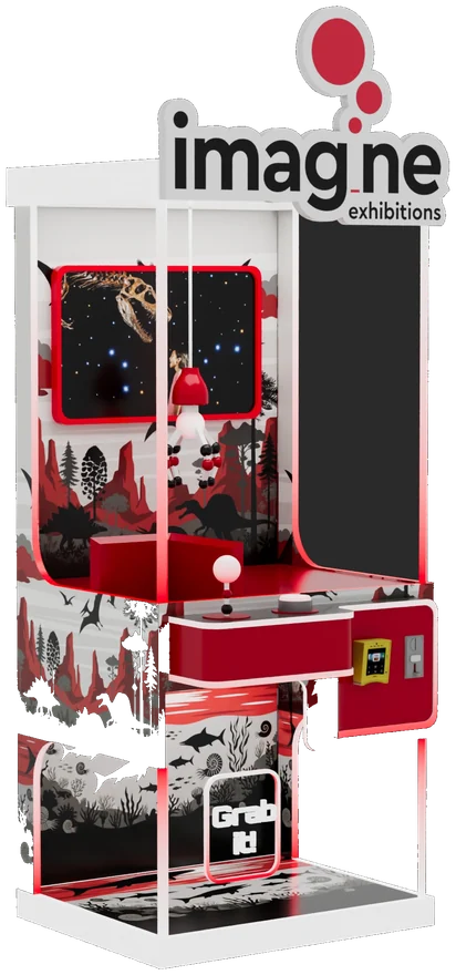 Custom dinosaur-themed grab machine built for Imagine Exhibitions