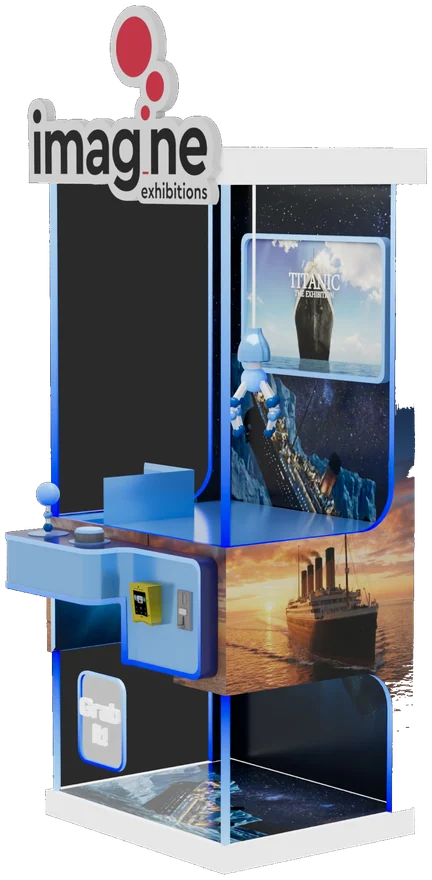 Custom Titanic-themed grab machine built for Imagine Exhibitions